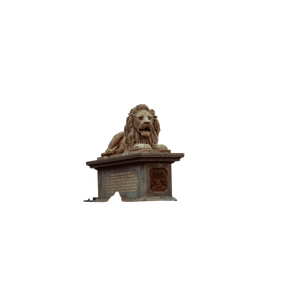 A Statue Of A Lion On A Bridge