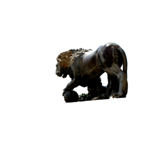 A Statue Of A Lion On A Pedestal – cat PNG with transparent background