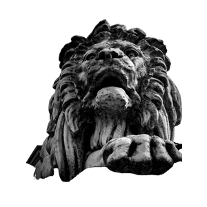 A Statue Of A Lion With Its Mouth Open – cat PNG with transparent background