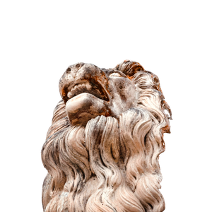 A Stone Lion Statue In Front Of A Brick Building – cat PNG with transparent background