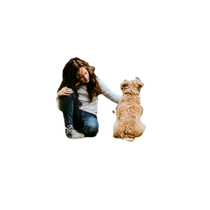 Girl Petting Dog – cat PNG with transparent background
