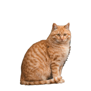 Orange Tabby Cat Near Green Leaves – cat PNG with transparent background