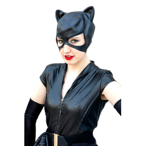 Woman In Black Cat Costume With Red Lipstick 12369 - Cat PNG image with transparent background