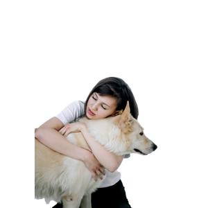 Woman Hugging A Dog – cat PNG with transparent background