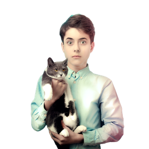 Woman In White Long Sleeve Shirt Holding Black And White Cat – cat PNG with transparent background