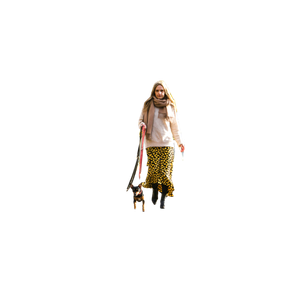 Woman Walking With Two Dogs – cat PNG with transparent background